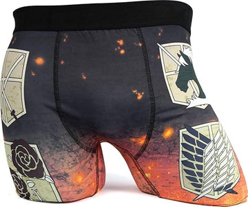 Ripple Junction Attack on Titan Mens Boxer Briefs Underwear Fire Regiment Shields