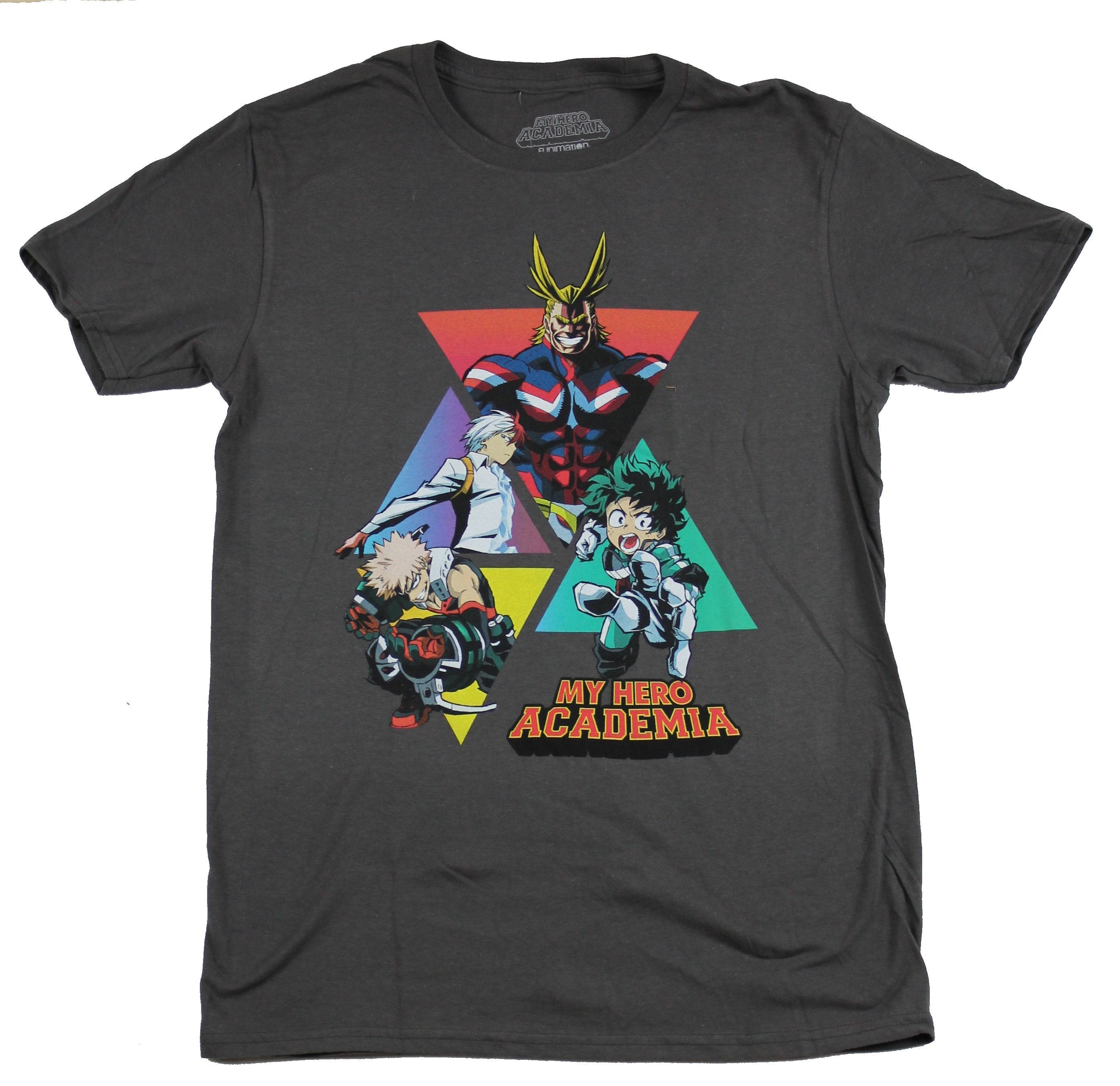 My Hero Academia Mens T-Shirt -Triangle Characters