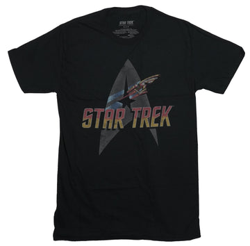 Star Trek Mens T-Shirt - Classic Enterprise & Starfleet logo Image