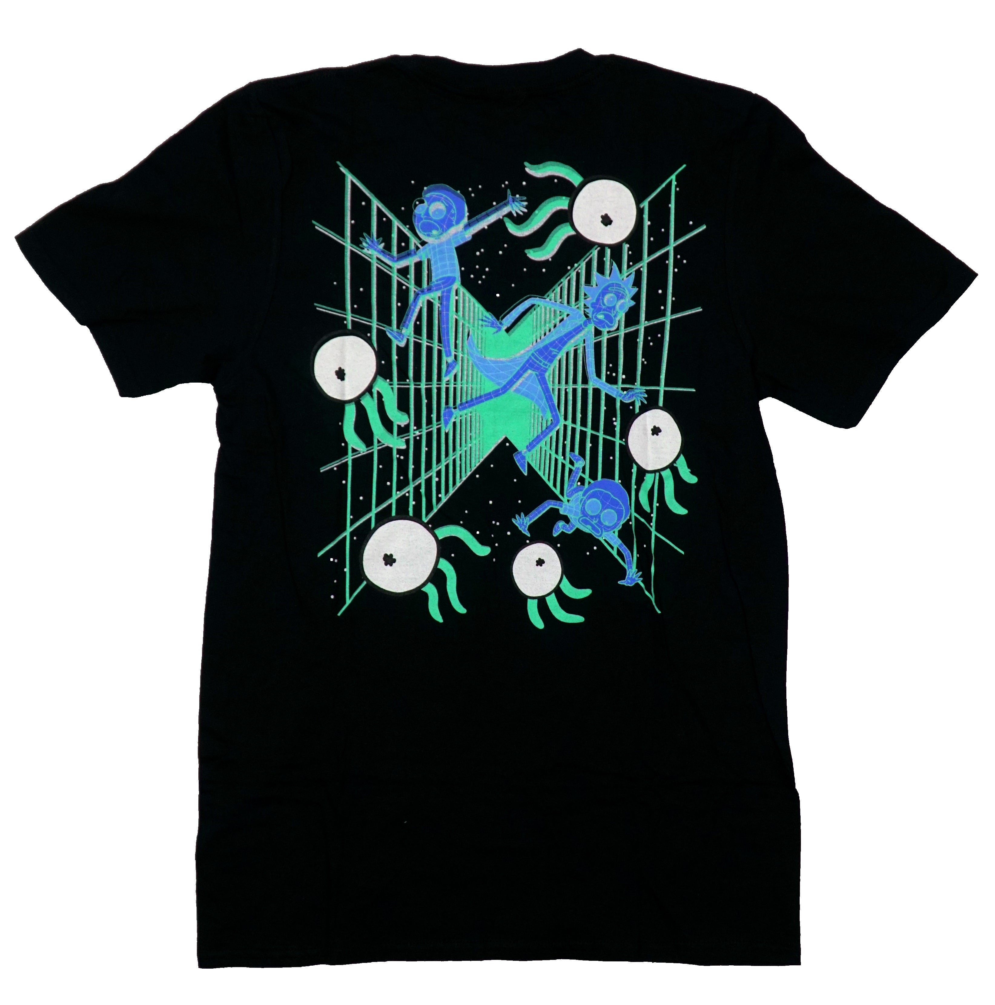 Rick and Morty Mens T-Shirt -  Lapel Name Both Floating Among Octopus Eyes