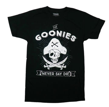The Goonies Never MEns T-Shirt - Say Die Distressed Skull & Name
