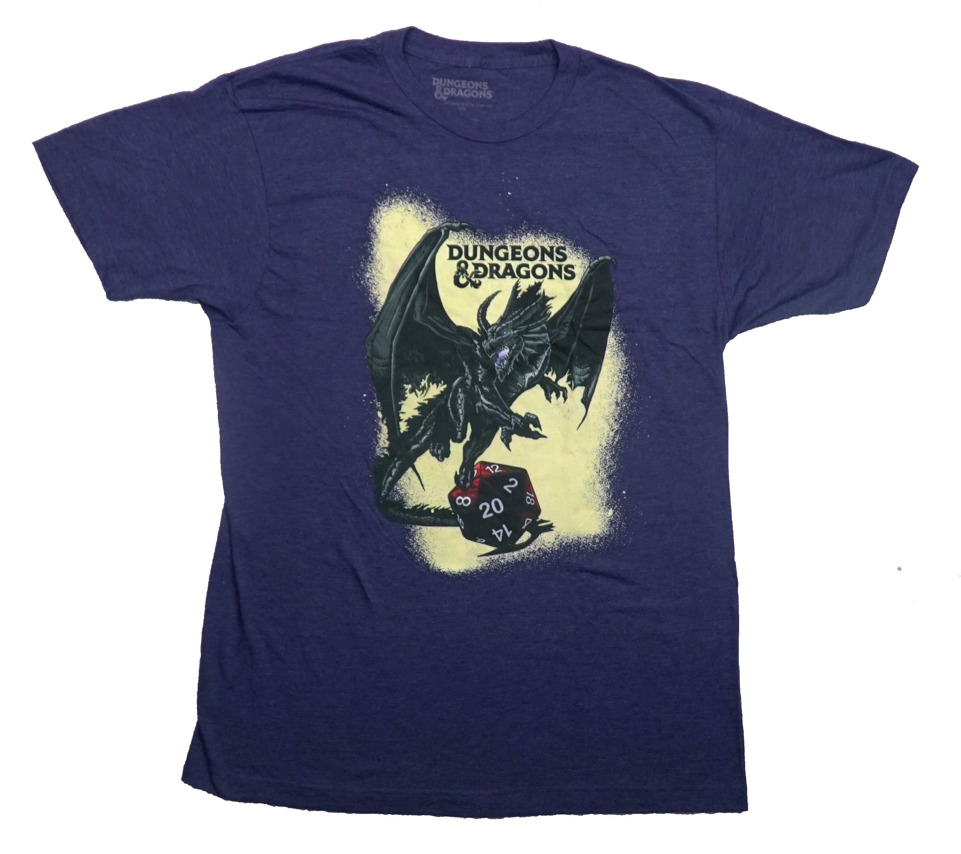Dungeons & Dragons Mens T-Shirt - Dragon Above Tail Wrapped Dice