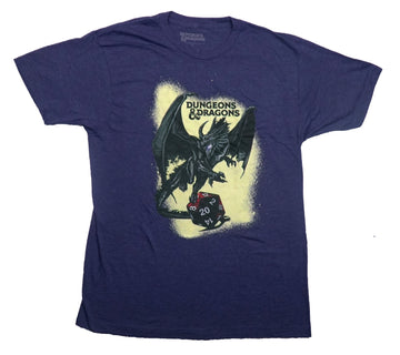 Dungeons & Dragons Mens T-Shirt - Dragon Above Tail Wrapped Dice