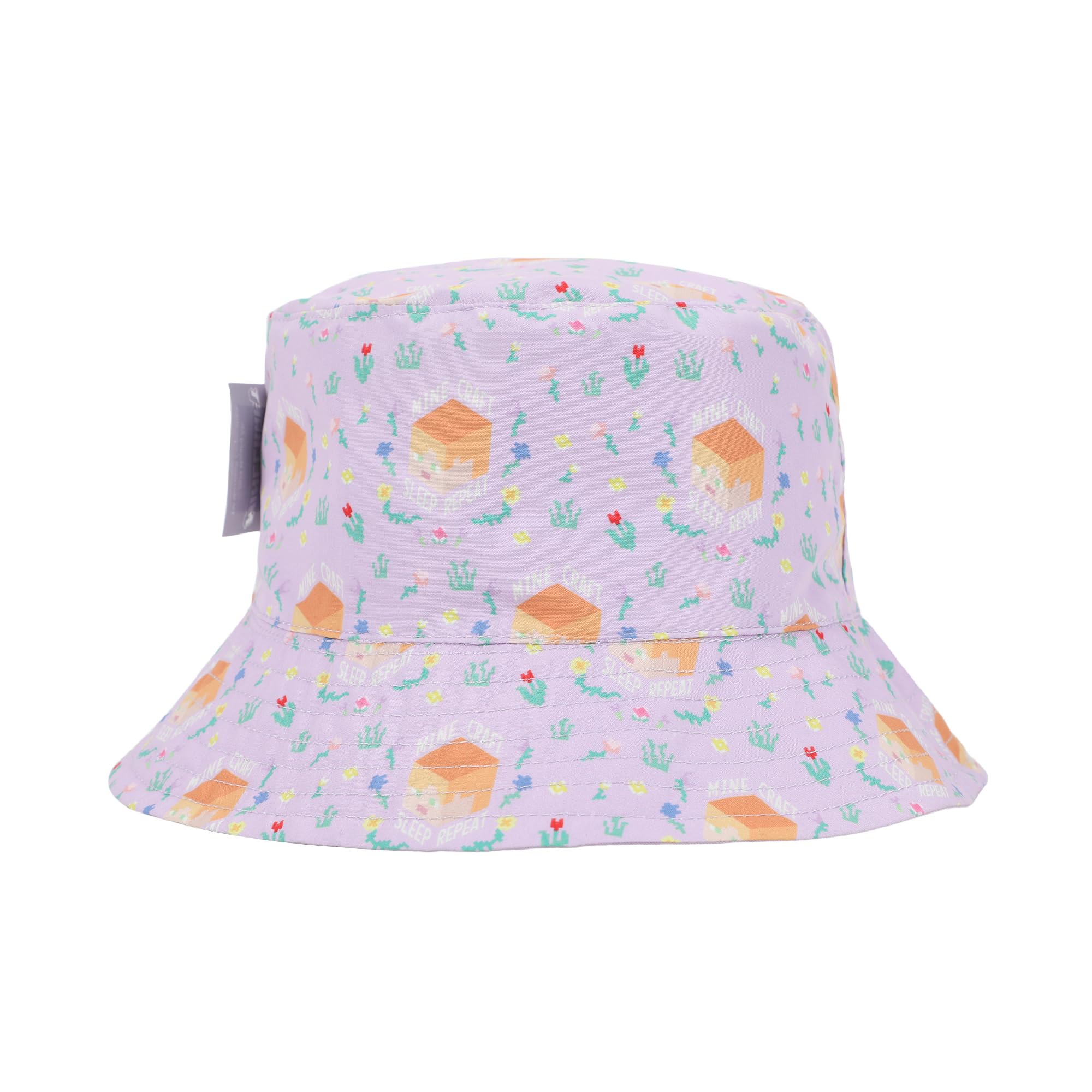 Bioworld Minecraft Confetti Blocks Youth Reversible Bucket Hat - Purple