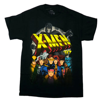 X-Men '97 Mens T-Shirt - Grayscale Magneto Over Cast