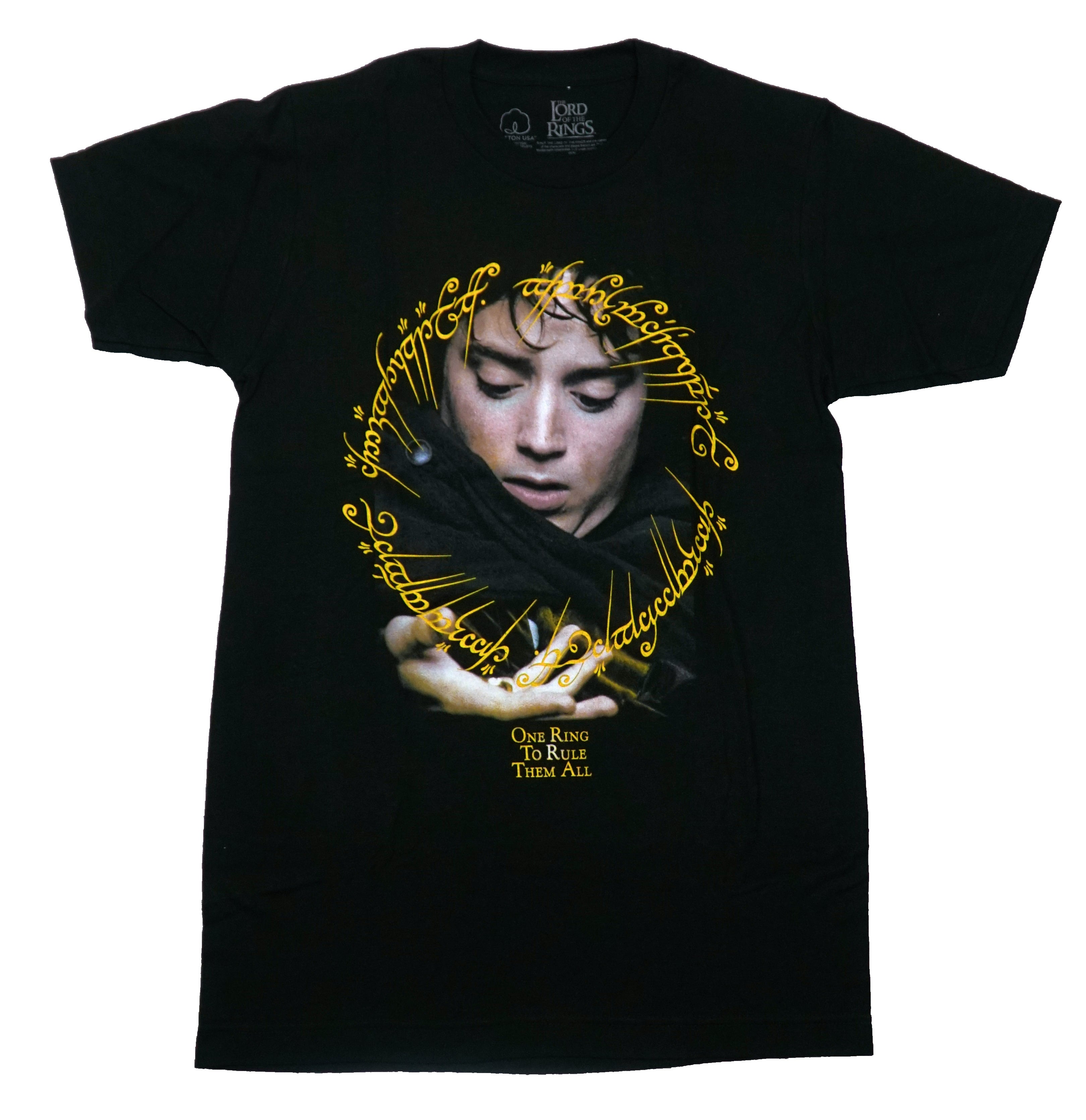 Lord of the Rings Mens T-Shirt - Frodo Above One Ring To Rule Them All