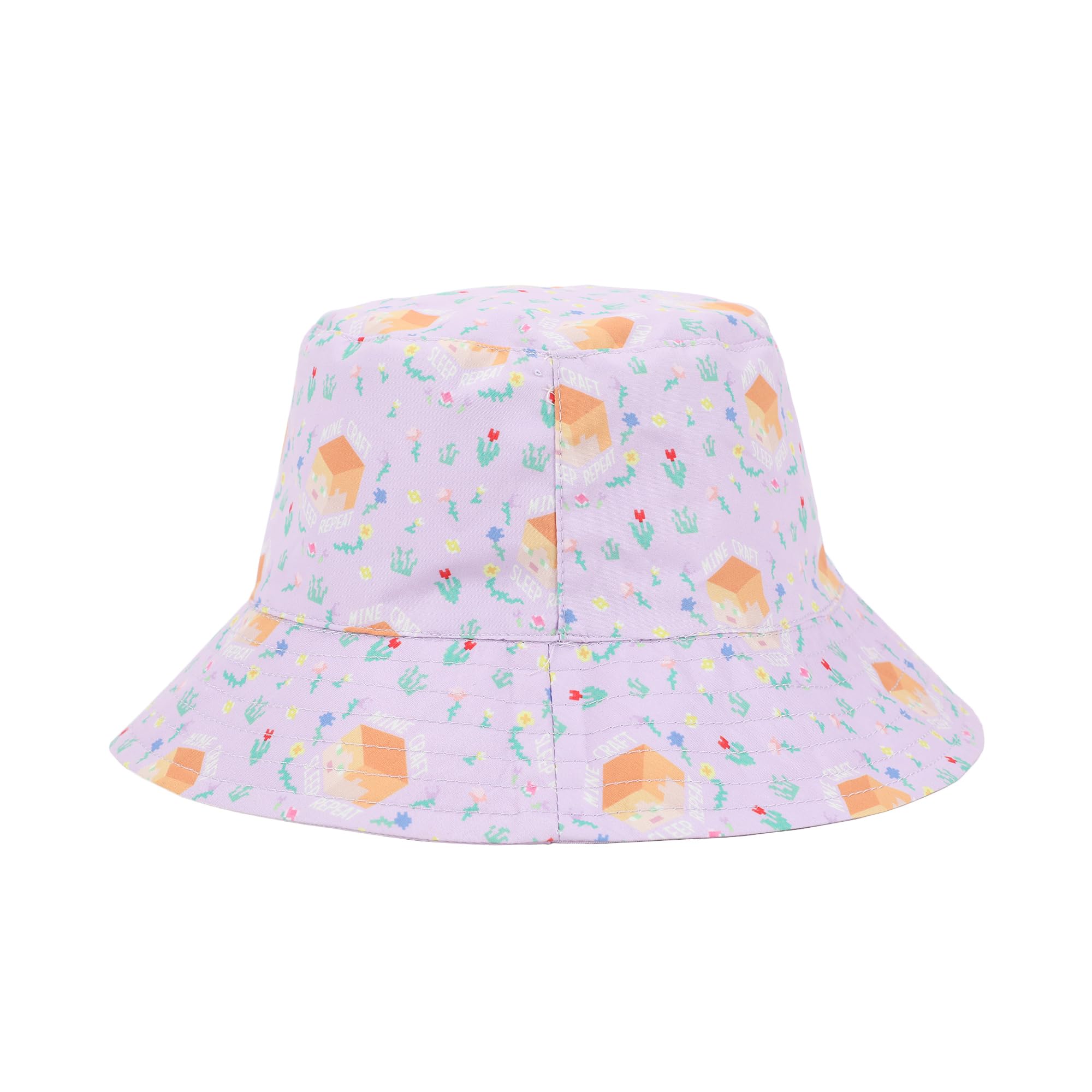 Bioworld Minecraft Confetti Blocks Youth Reversible Bucket Hat - Purple