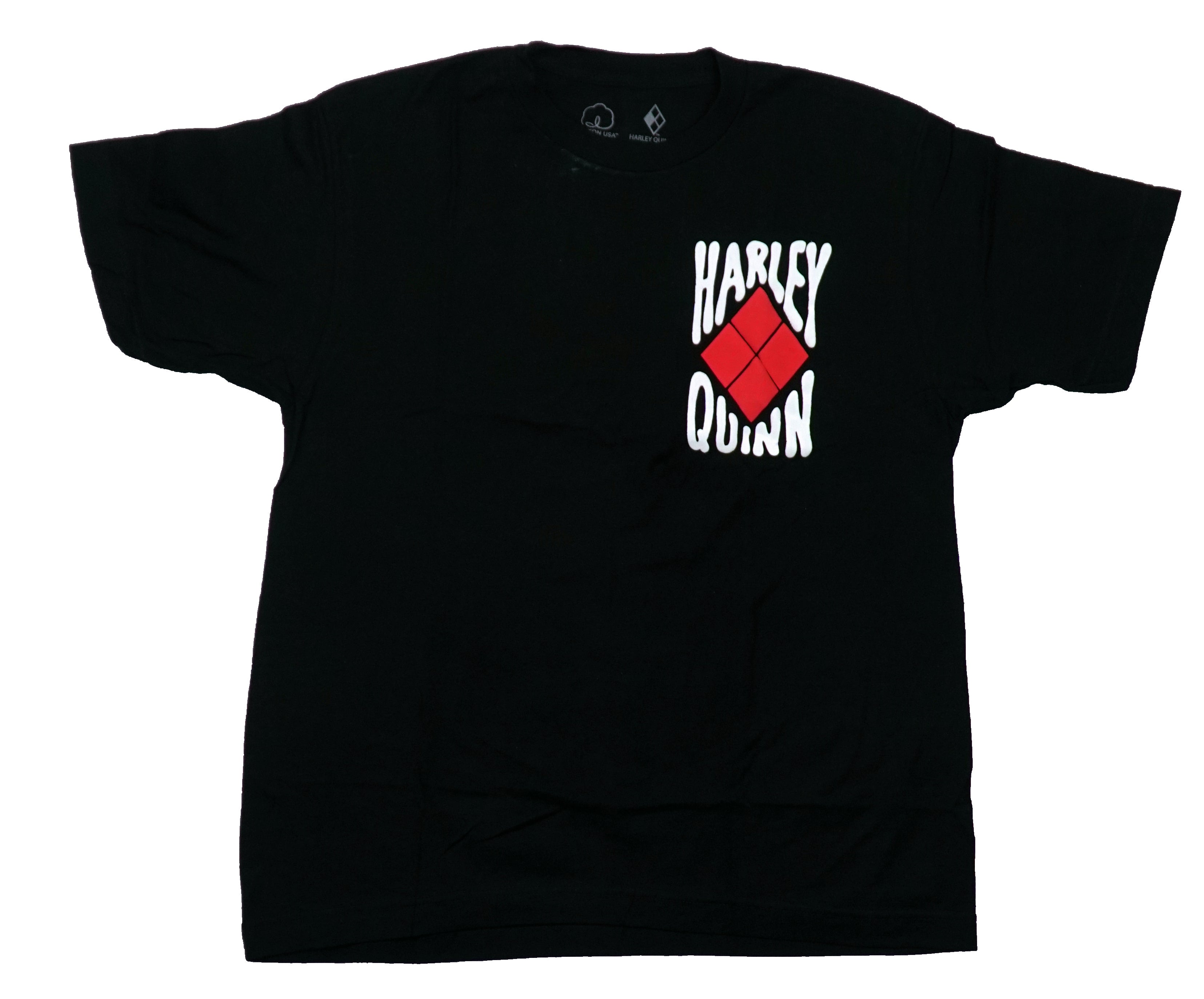 Harley Quinn Mens T-Shirt - Raised Lapel Logo In My Mayheim Era Image Back
