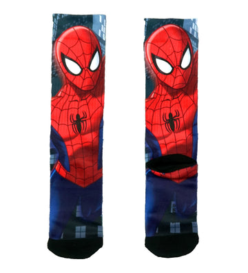 Spider-man Sublimation Red blue Movie Allover Print Crew Socks