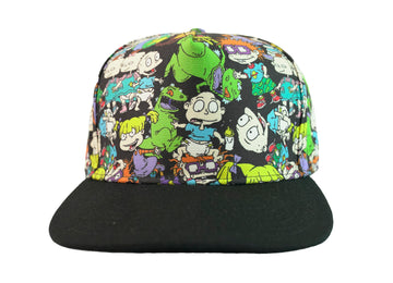 Nickelodeon Rugrats Character AOP Flat Bill Snapback Hat Baseball Cap