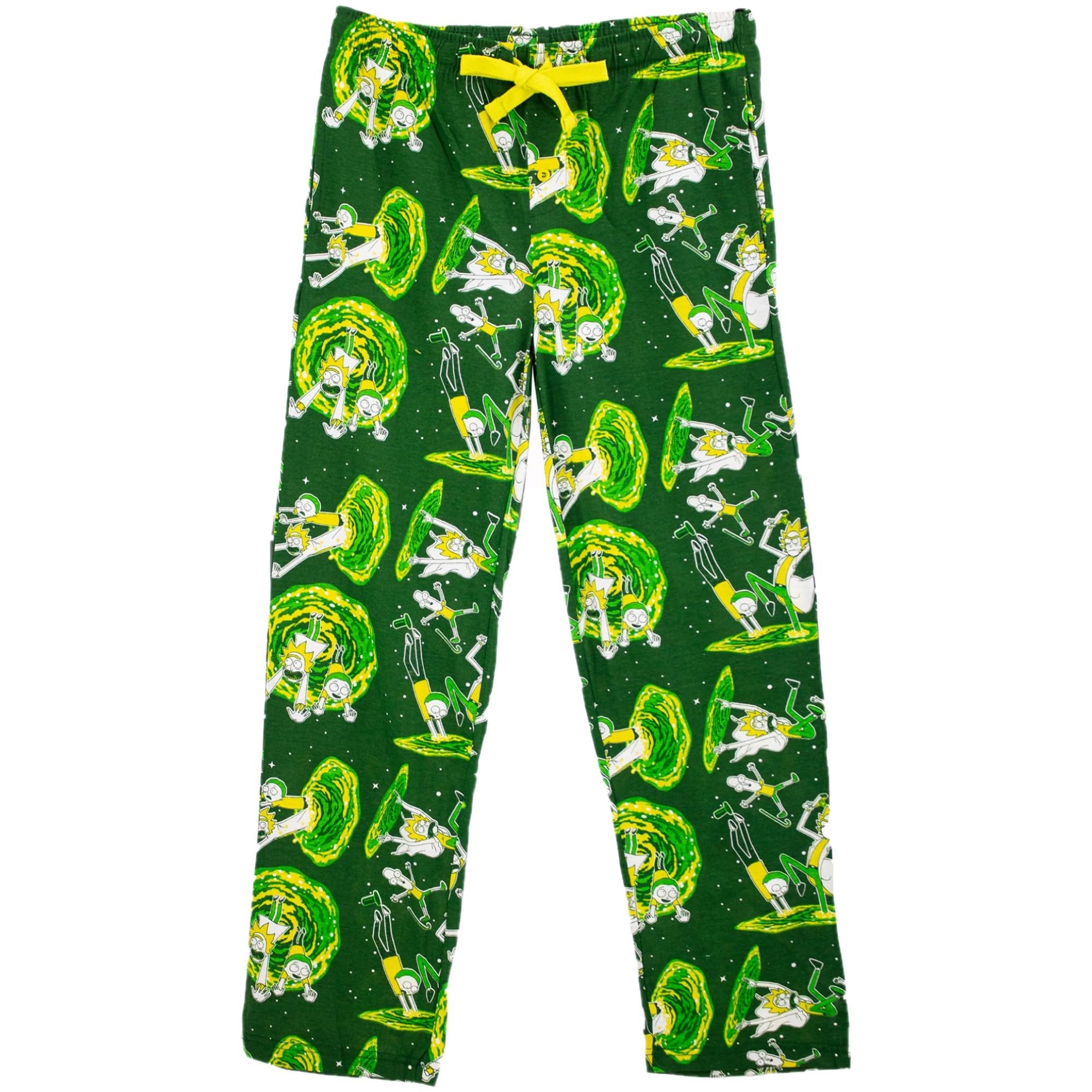 Ripple Junction Rick and Morty Mens Lounge Pants Portal Gun Dimension Jumping Space Stars All Over Print Officially Licensed