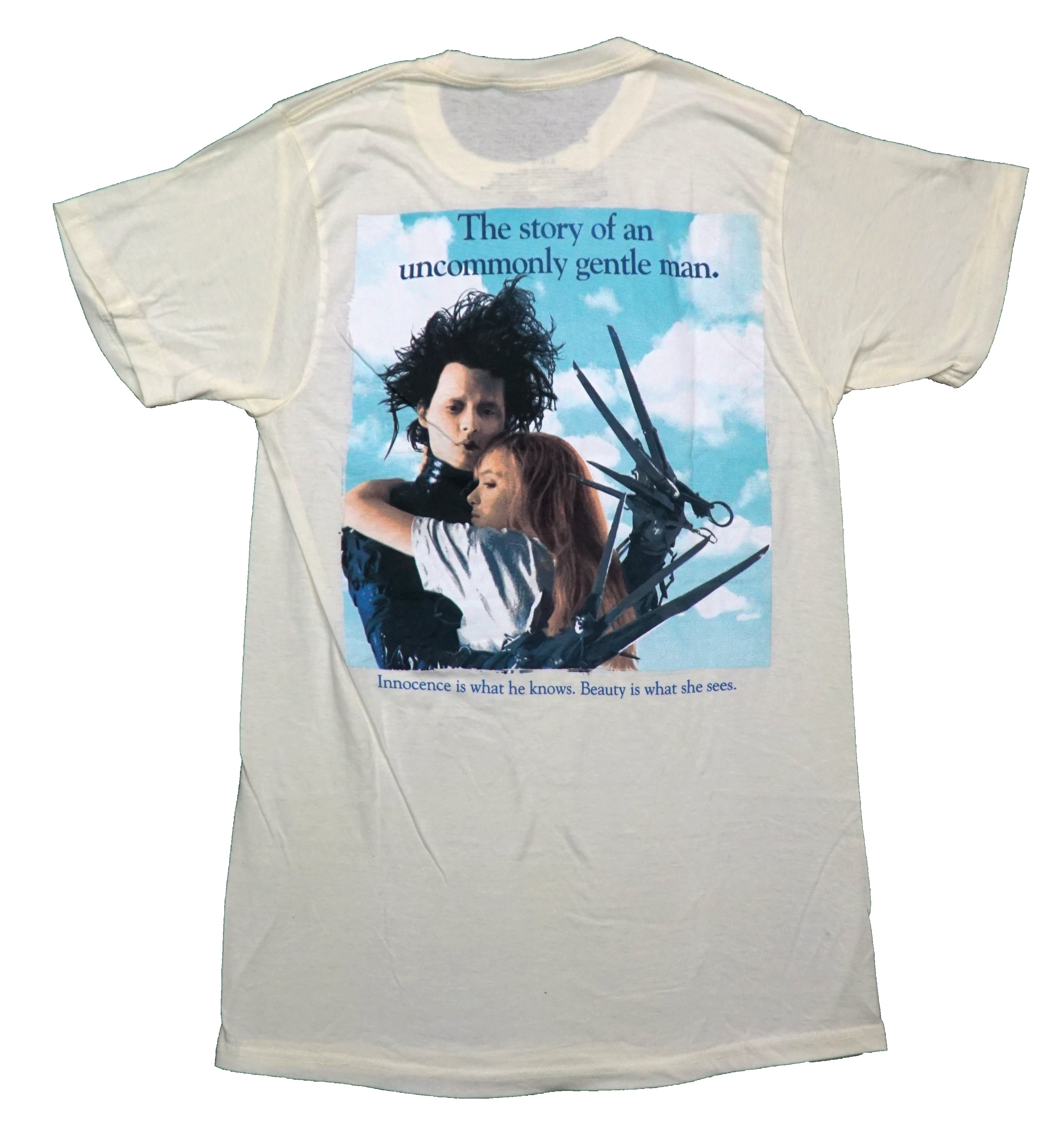 Edward Scissorhands Mens T-Shirt - Lapel Scissor Edward & Kim Hug Back