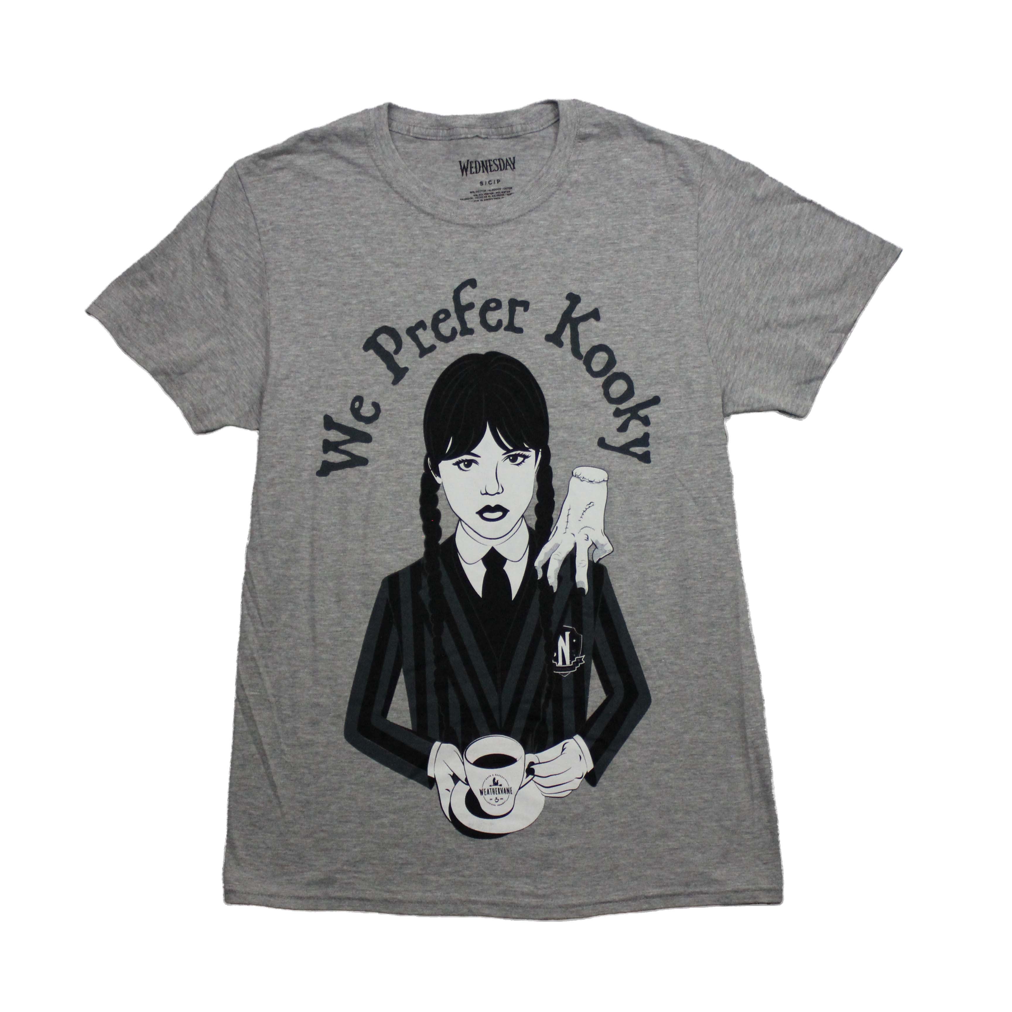 Wednesday Mens T-Shirt - We Prefer Kooky Holding Weathervane Cafe Coffee