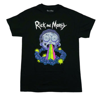 Rick and Morty Mens T-Shirt - Trippy Rainbow Vomit