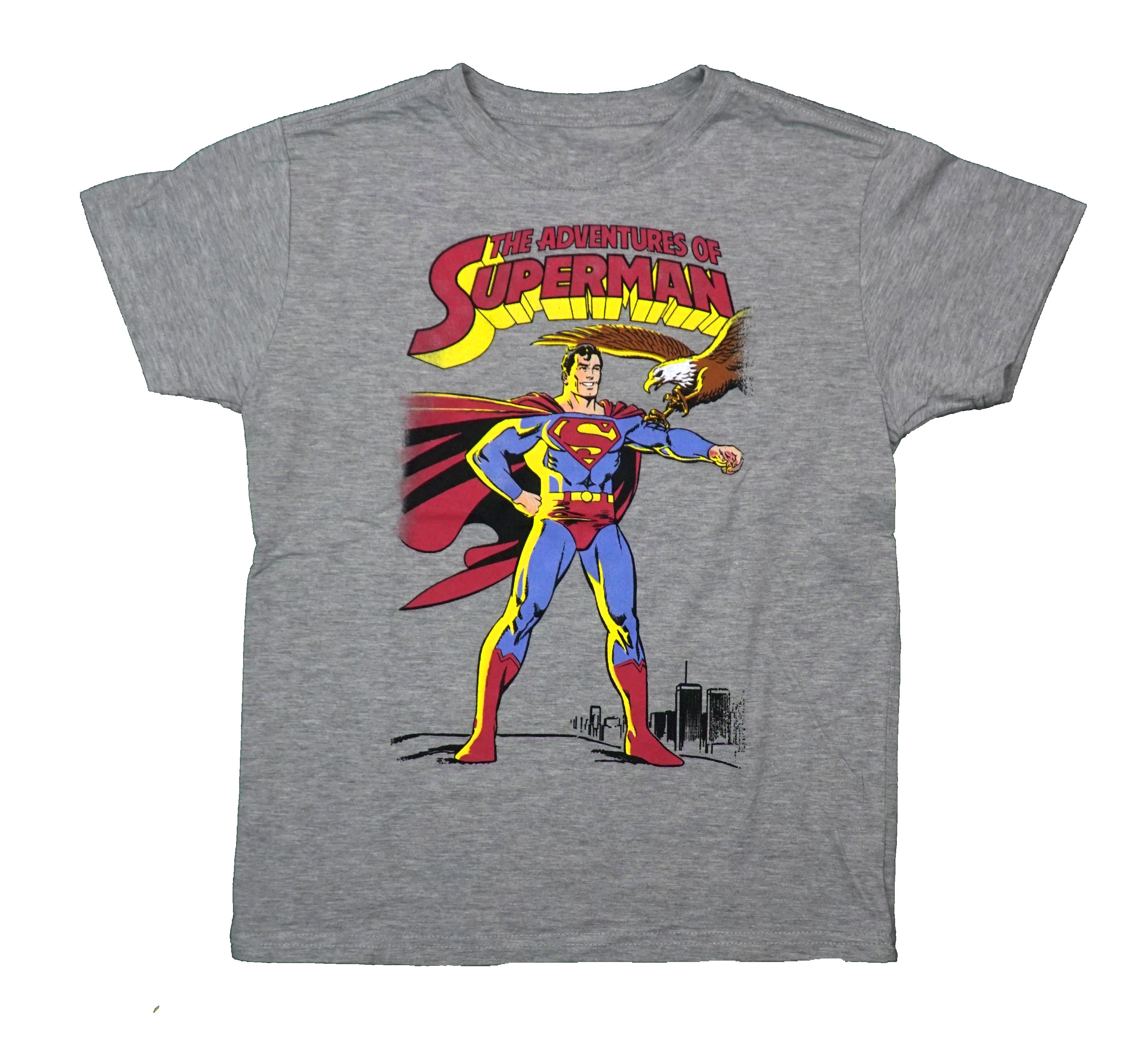 Superman Mens T-Shirt - Holding Eagle Below The Adventures of Superman
