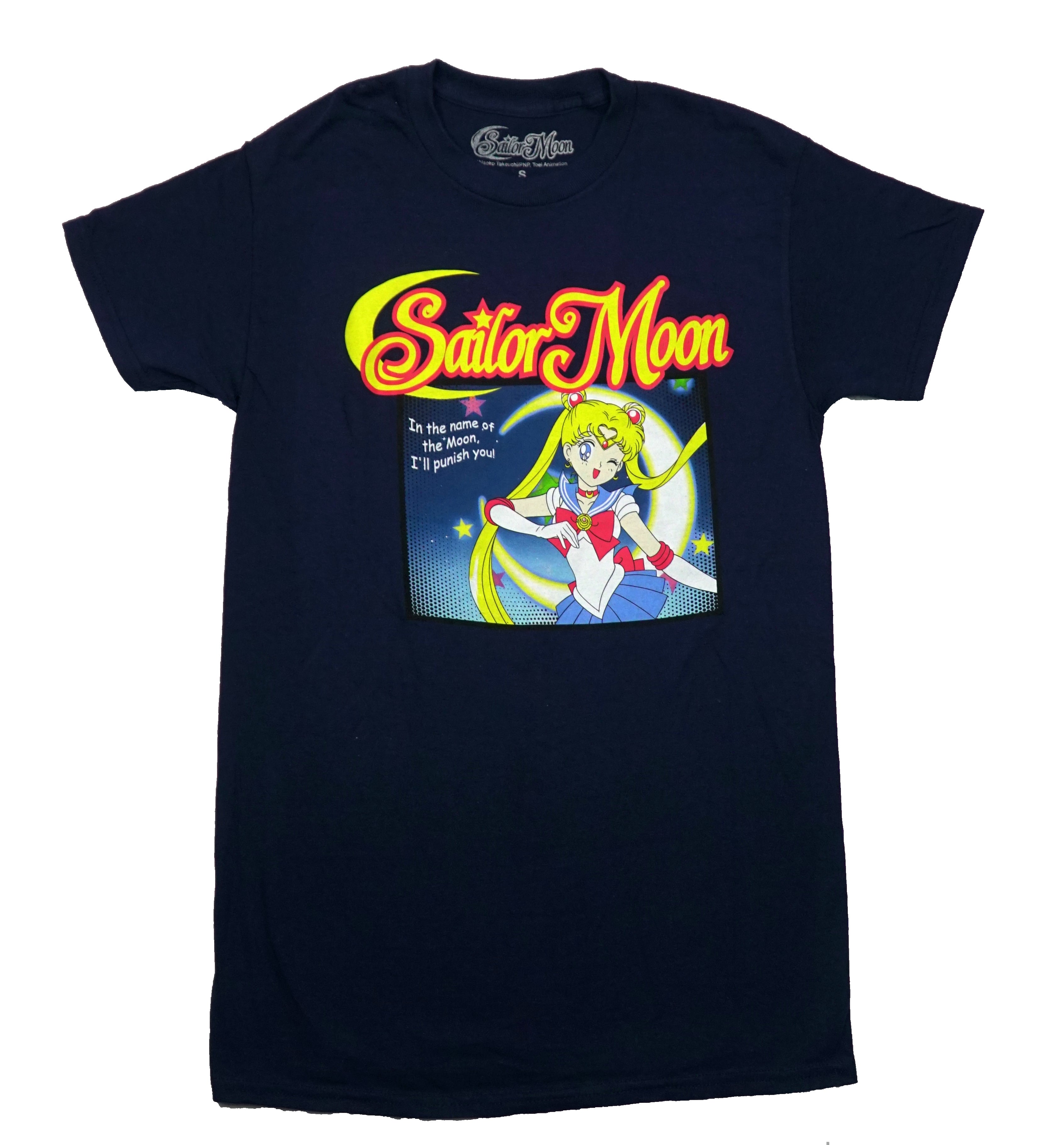 Sailor Moon Mens T-Shirt - Winking In the Name of the Moo, I'll Punish You