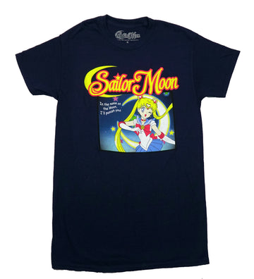Sailor Moon Mens T-Shirt - Winking In the Name of the Moo, I'll Punish You