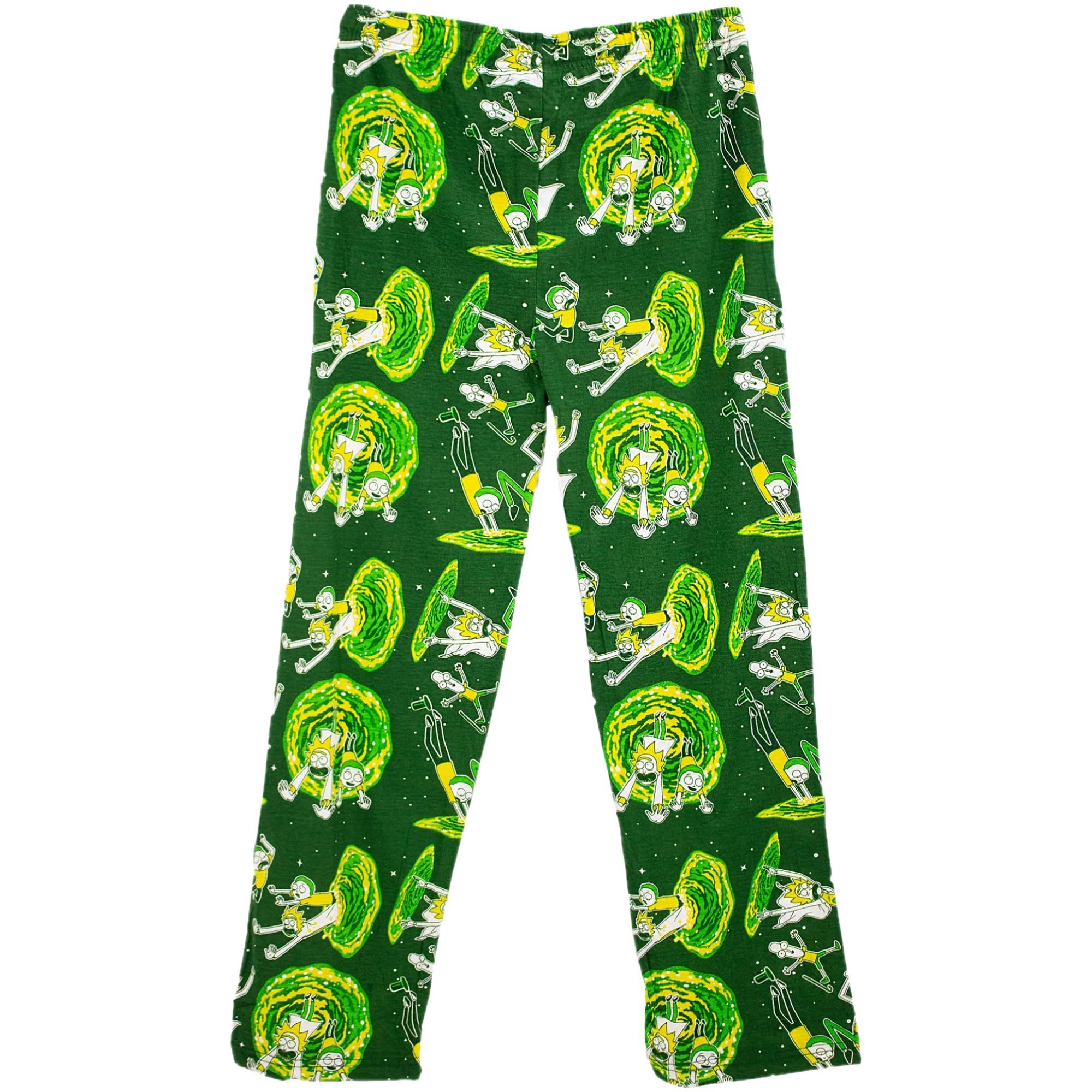Ripple Junction Rick and Morty Mens Lounge Pants Portal Gun Dimension Jumping Space Stars All Over Print Officially Licensed