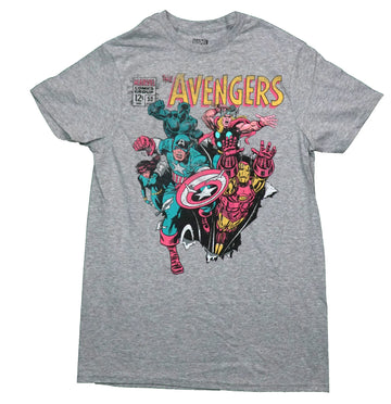 The Avengers Mens T-Shirt - Comic Book Cover 50 July Five Avengers