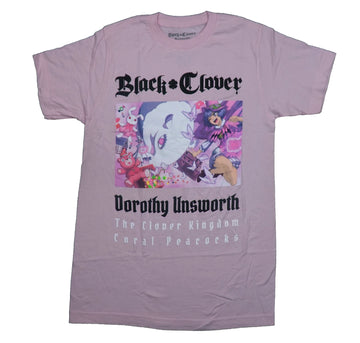 Black Clover Mens T-Shirt - Dorothy Unsworth The Kingdom Coral Peacocks