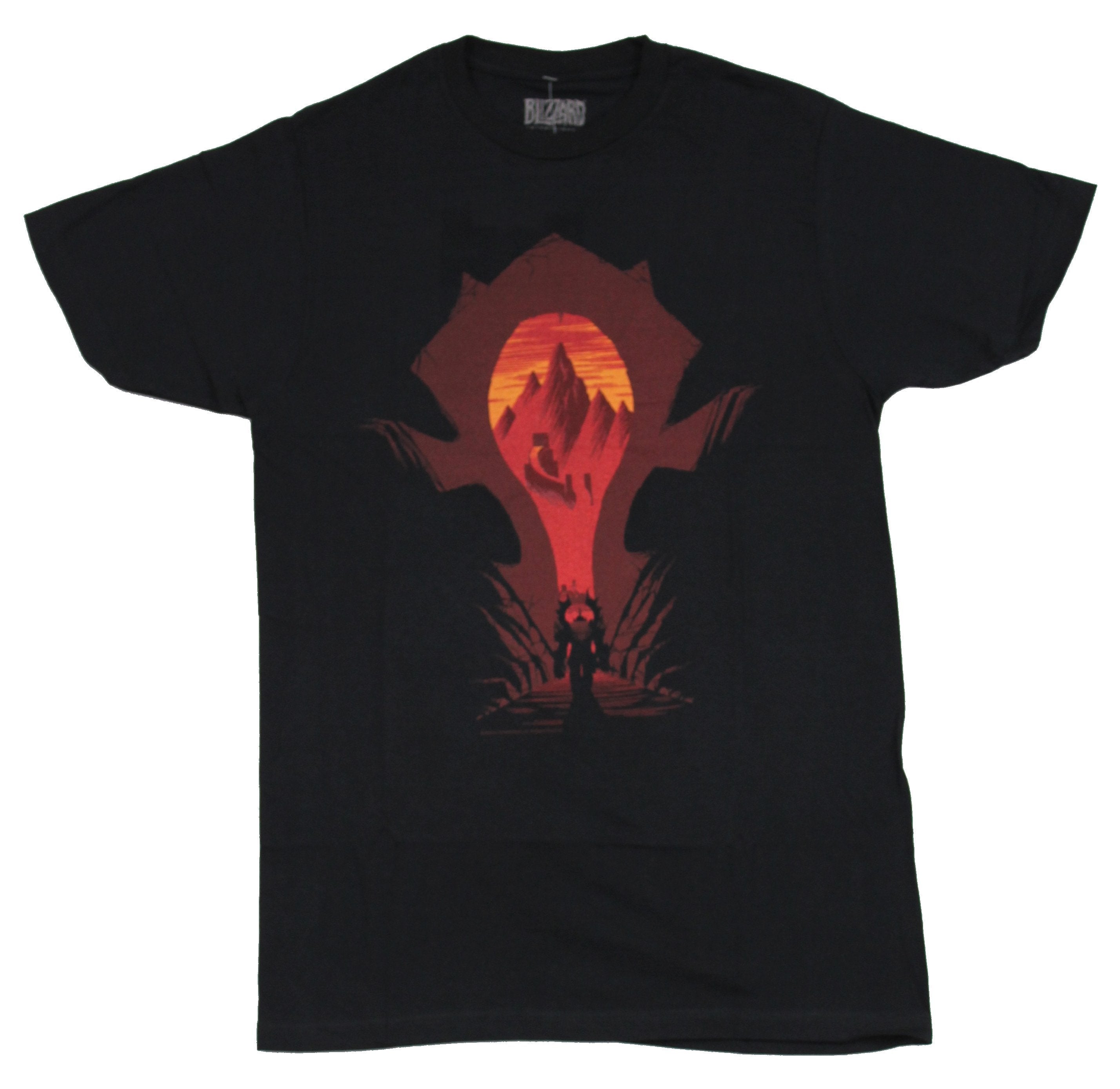 World Of Warcraft Mens T-Shirt - Horde Symbol Filled Silhouette Image