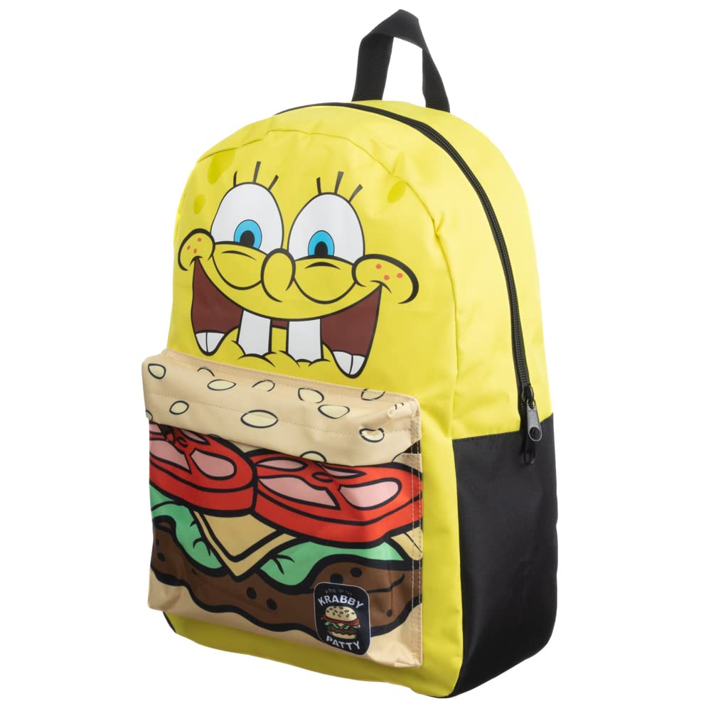 Bioworld Spongebob Squarepants Mixblock Krabby Patty Adult Laptop Backpack OSFA Yellow