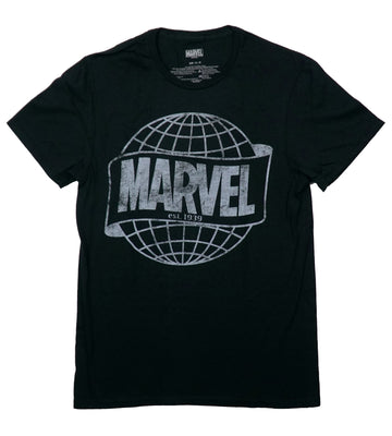 Marvel Mens T-Shirt - Distressed Globe Logo est.1939
