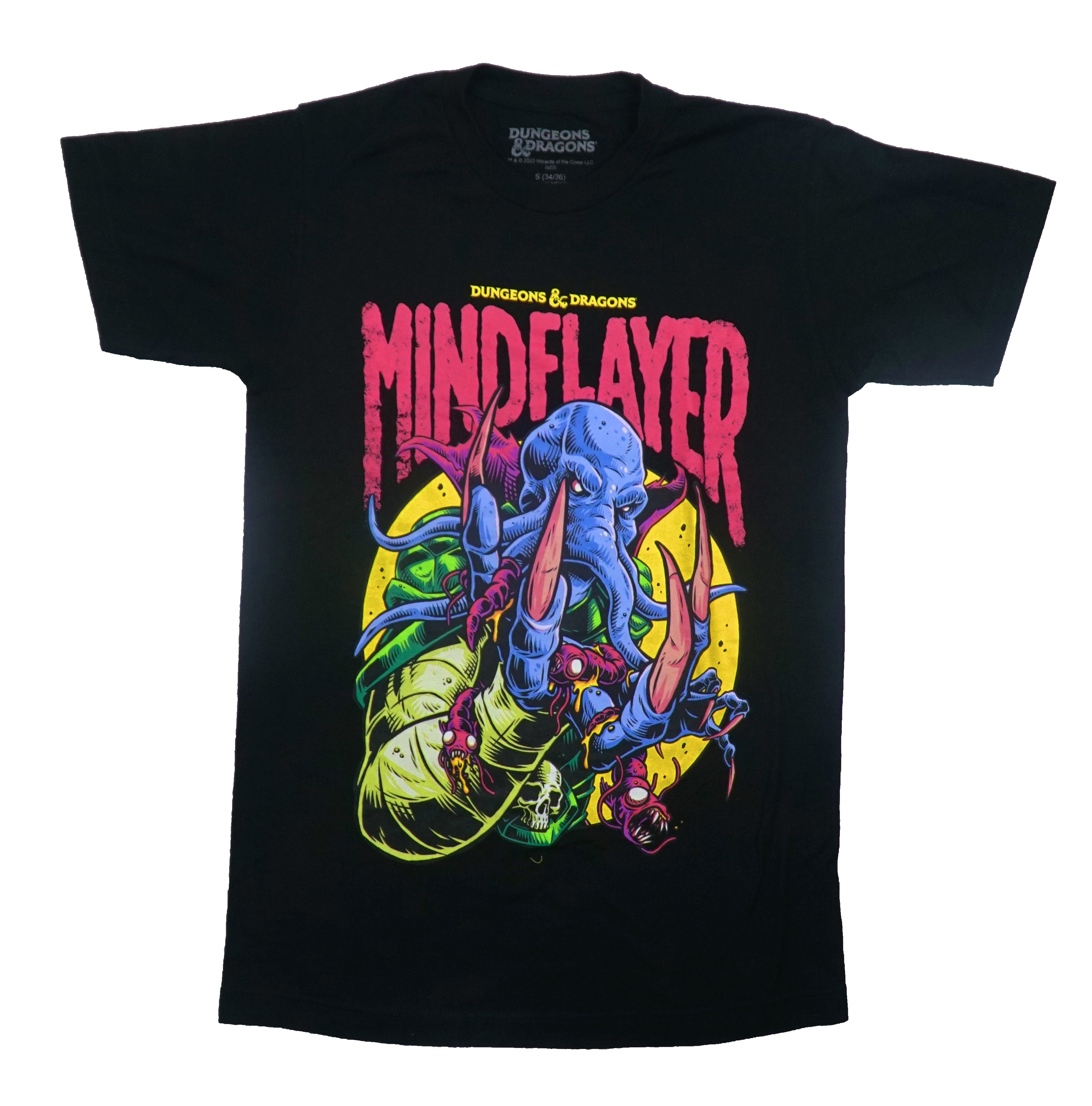 Dungeons & Dragons Mens T-Shirt - Colorful Painting of Mind Flayer Attack