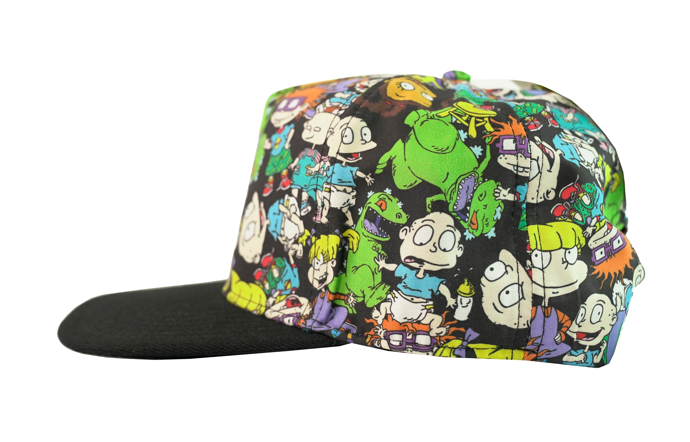 Nickelodeon Rugrats Character AOP Flat Bill Snapback Hat Baseball Cap