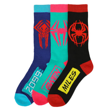 Bioworld Spider-Man Spider Logo Men's Athletic 3-Pack Crew Socks
