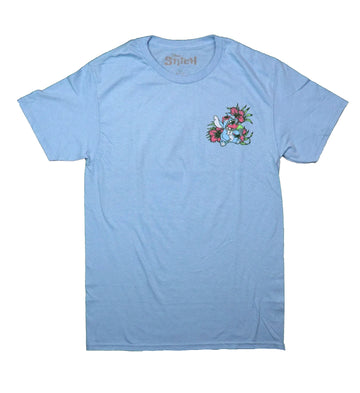 Lilo & Stitch Mens T-Shirt - Lapel Stitch Summer Daze on Back