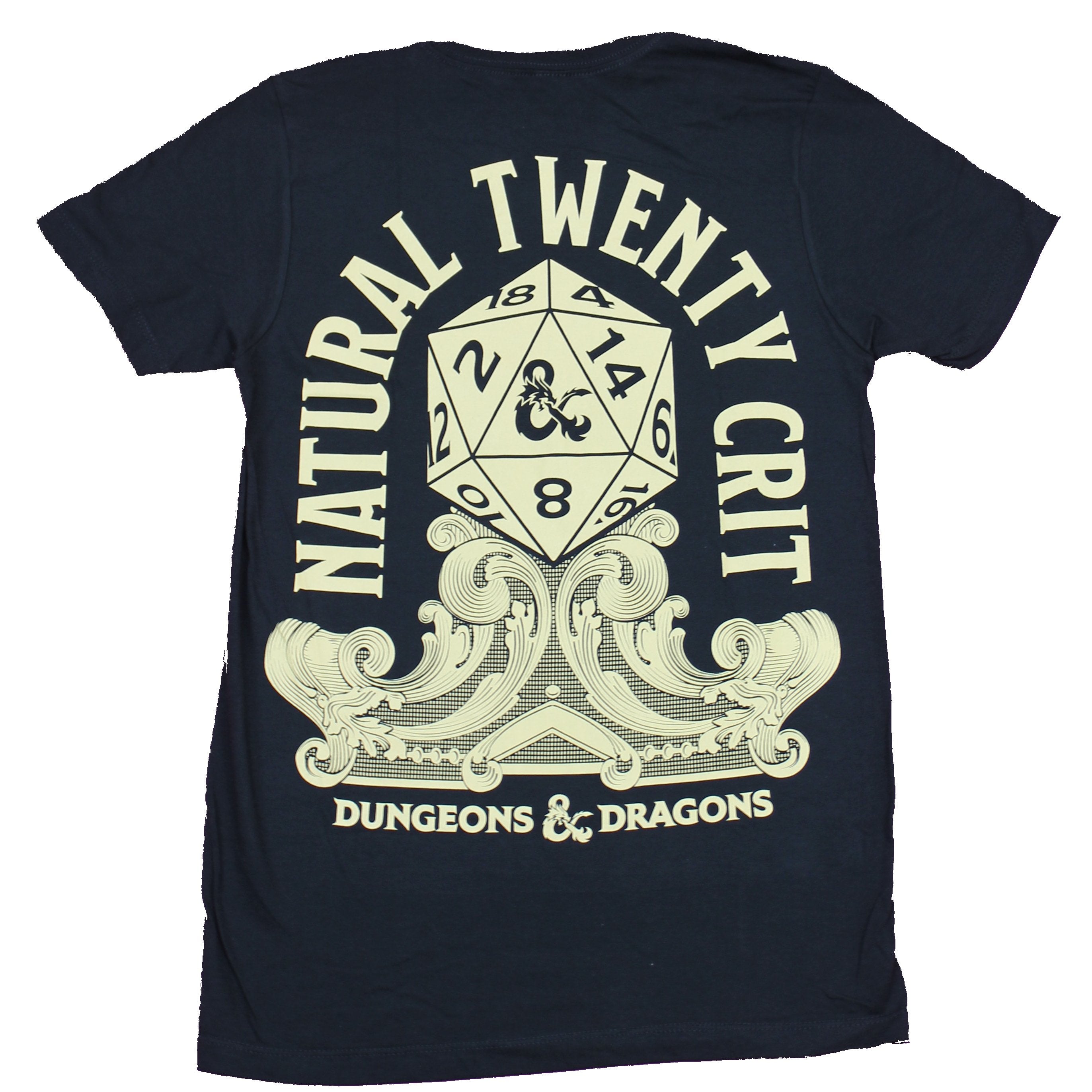 Dungeons & Dragons Mens T-Shirt - Lapel Die Natural 20 Back Image