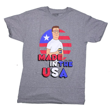 King of the Hill Mens T-Shirt - Made in the USA Posing Circle Flag
