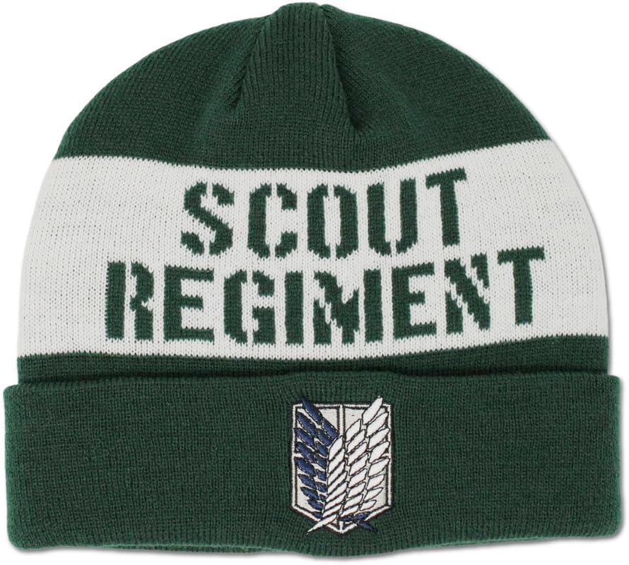 Ripple Junction Attack On Titan Scout Regiment Stencil Text Embroidered Cuff Beanie Officially Licensed