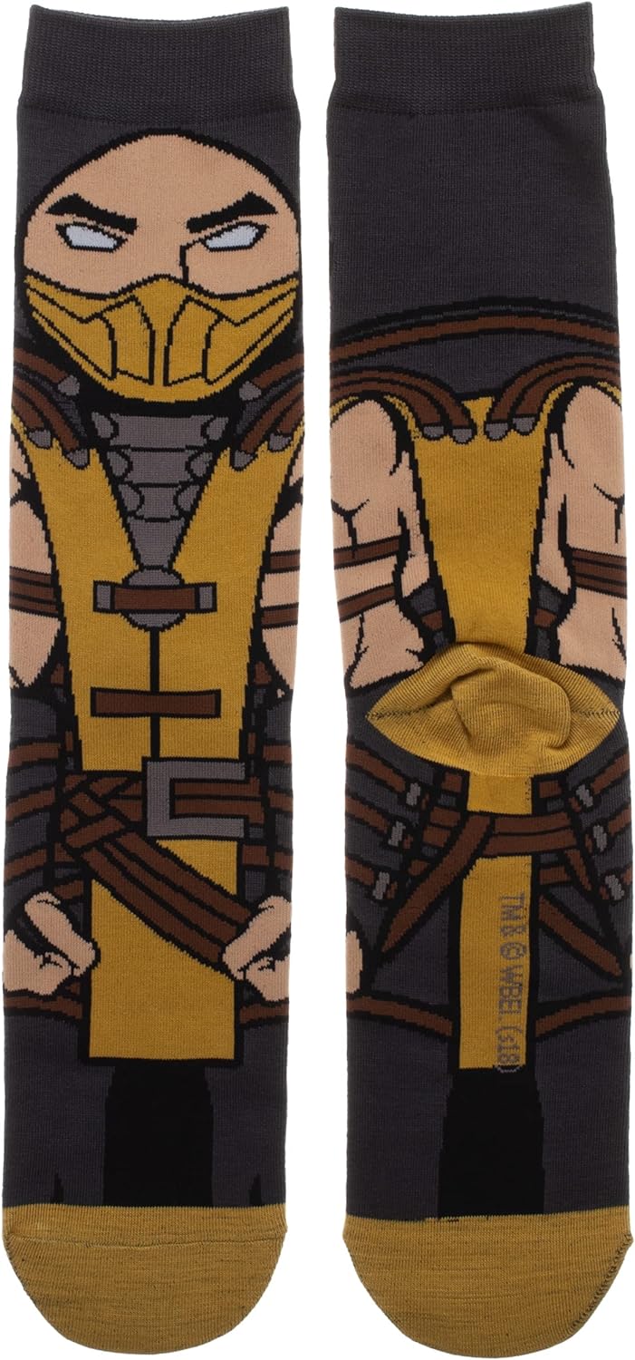 Mortal Kombat Scorpion 360 Character Crew Socks