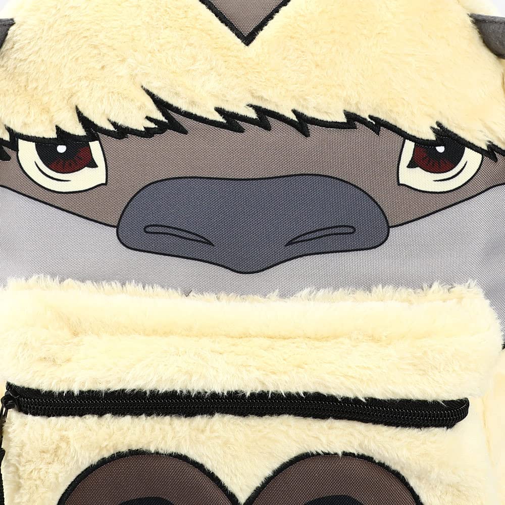 Avatar Anime Cartoon Appa and Momo Characters Reversible 3D Faux Fur Backpack