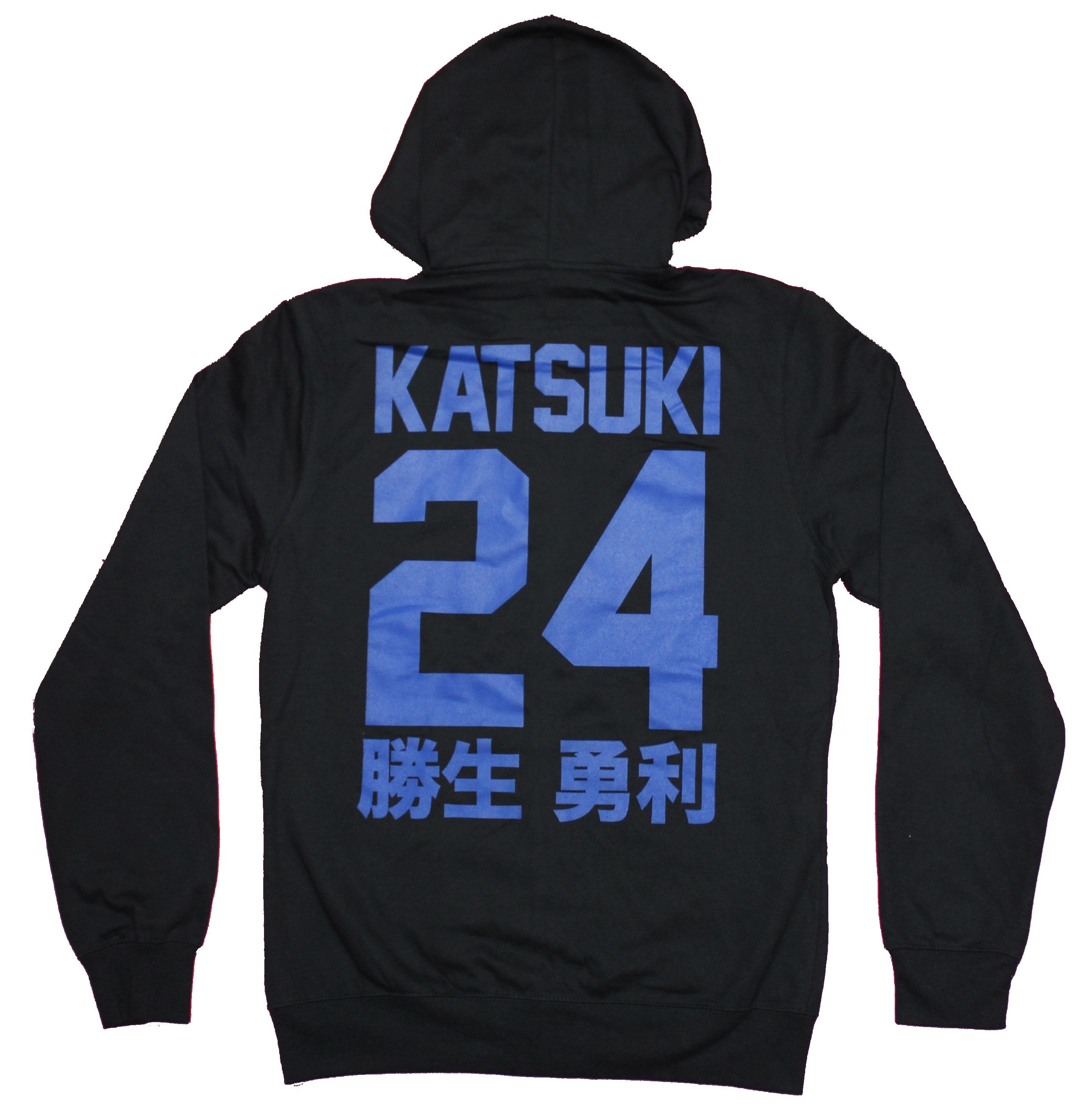 Yuri On Ice  Mens Zip Up Hoodie - Logo Lapel Katsuki Kanji 24 Number Back Image