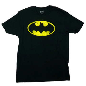 Batman Mens T-Shirt - Cracked Distressed Classic Logo
