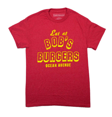 Bob's Burgers Mens T-Shirt -  Eat At Bob's Burgers Ocean Avenue
