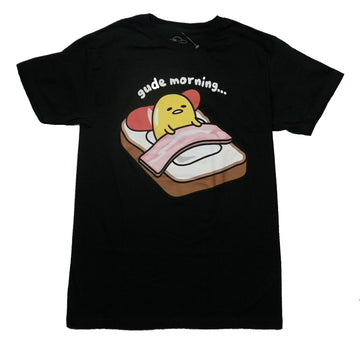Gudetama Mens T-Shirt - Laying In Bed Gude Morning