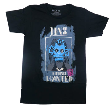 Arcane League of Legends JinxMens T-shirt -  Piltover Wanted Poster