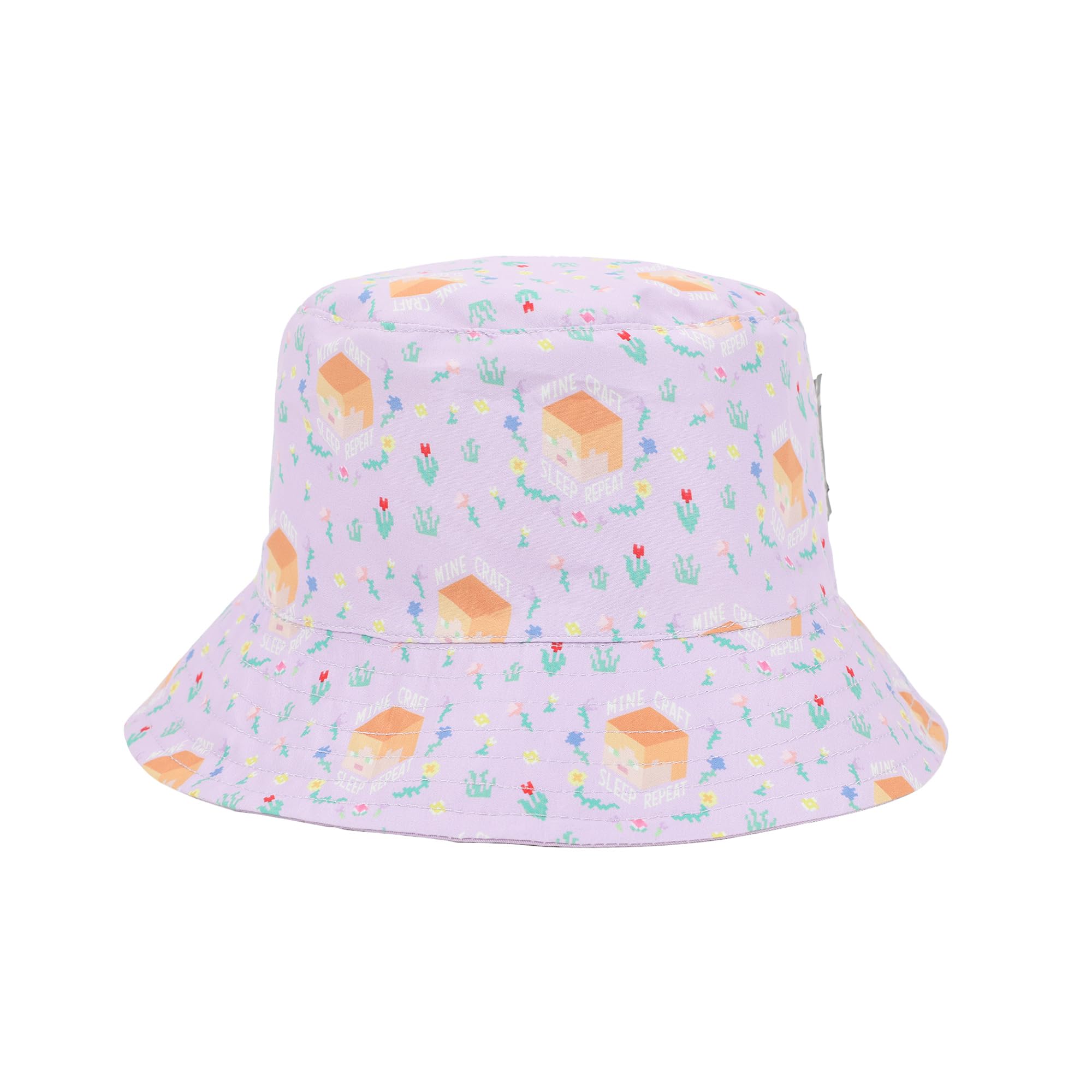 Bioworld Minecraft Confetti Blocks Youth Reversible Bucket Hat - Purple