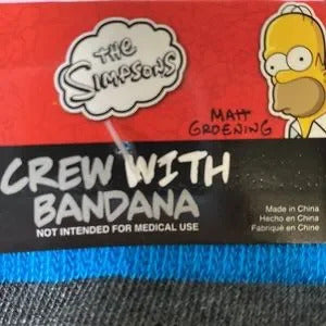 The Simpsons Men’s Crew Socks Set With Bandana Shoe Size 6-12