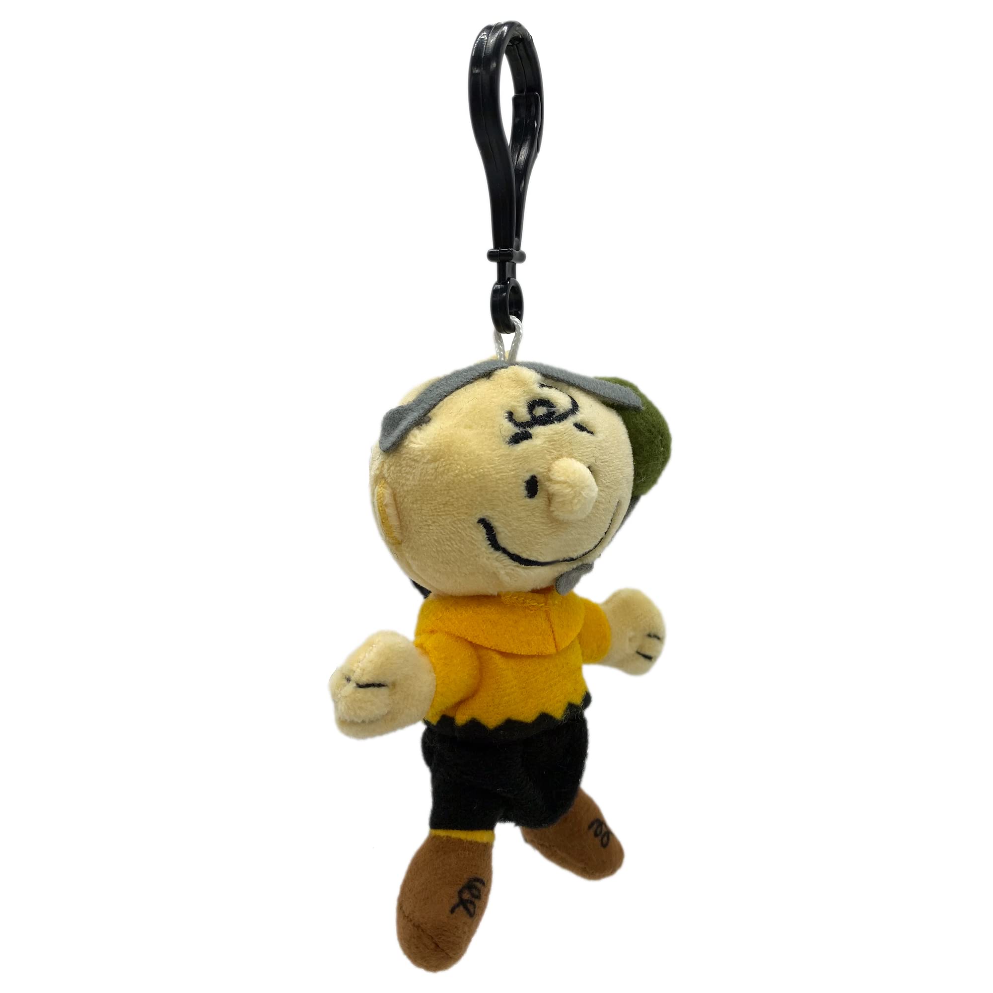 JINX Snoopy in Space Charlie Brown Mission Control Clipsters Toy, 4-in Plush Hangers from Apple TV+ Series for Fans Ages 3+