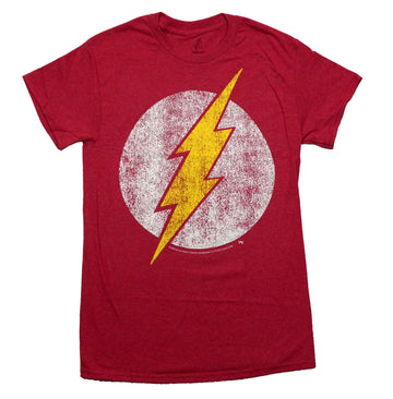 Flash Mens T-Shirt - Distressed Logo Yellow White