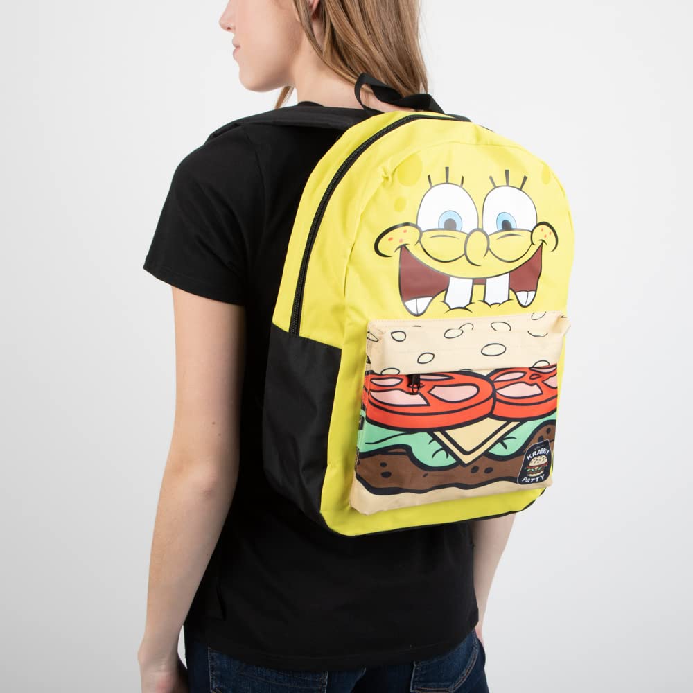 Bioworld Spongebob Squarepants Mixblock Krabby Patty Adult Laptop Backpack OSFA Yellow