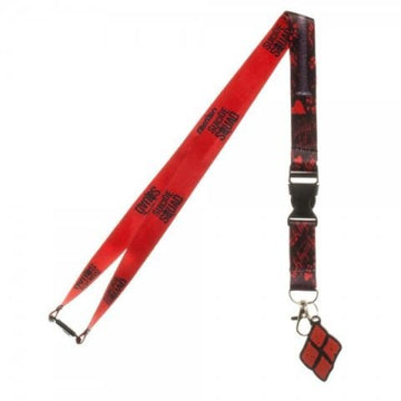 Suicide Squad Harley Quinn Good Night Reversible Breakaway Keychain Lanyard with ID Holder, Rubber Charm and Collectible Sticker