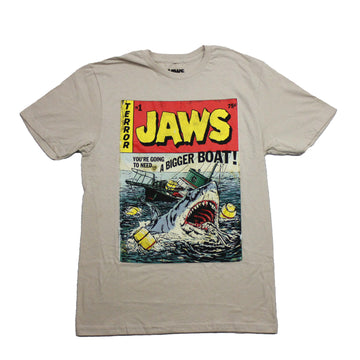 Jaws Mens T-Shirt -Comic Cover You're Going to Need. A Bigger Boat! Boat
