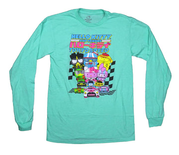 Hello Kitty & Friends Long Sleeve Mens T-Shirt - Tokyo Speed Race Cars