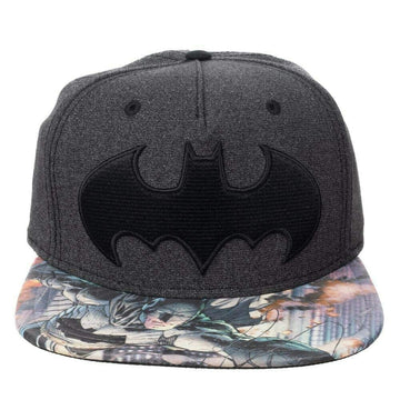 Batman Embriodered Logo Sublimated Bill Snapback Black